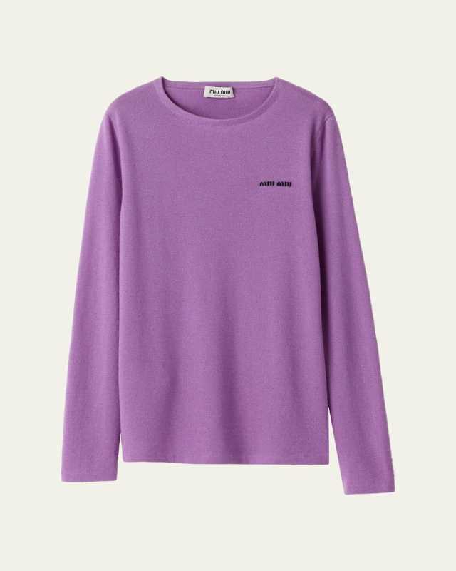 Long-Sleeve Cashmere Crewneck Sweater
